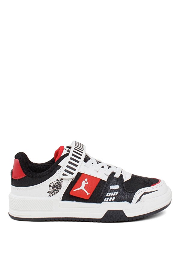 King Kısa Filet Erkek Çocuk Klasik Sneaker Siyah - Kırmızı
