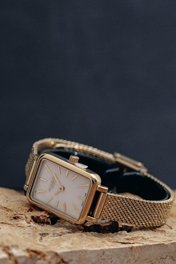 LC07815 Dikdörtgen 6 Renk Hasır Kordon Kadın Kol Saati