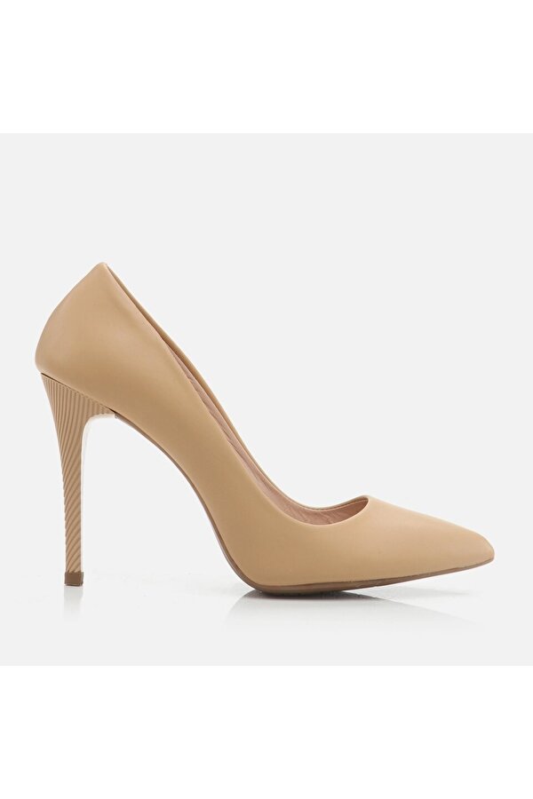 Hakiki Deri Naturel Kadın Stiletto