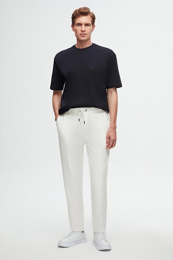 Oversize Lacivert Baskılı %100 Pamuk T-Shirt