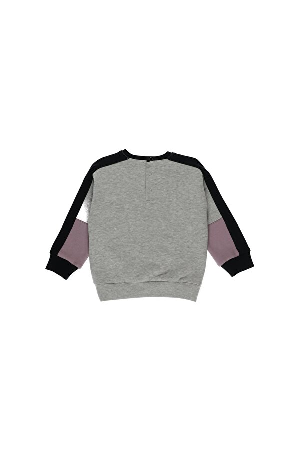 Erkek Çocuk  Blok Parçalı Baskı Detay Sweatshirt