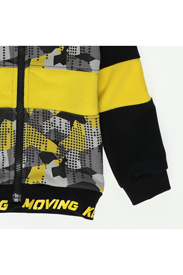 Erkek Çocuk  Kamuflaj Desenli Fermuarlı Sweatshirt