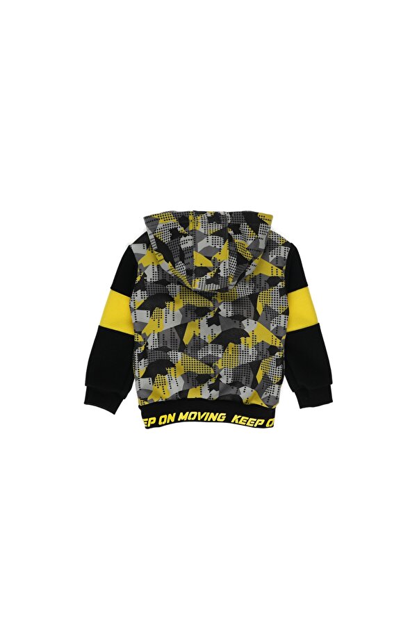 Erkek Çocuk  Kamuflaj Desenli Fermuarlı Sweatshirt