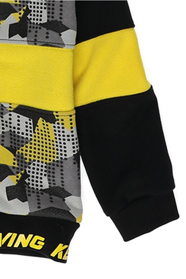 Erkek Çocuk  Kamuflaj Desenli Fermuarlı Sweatshirt