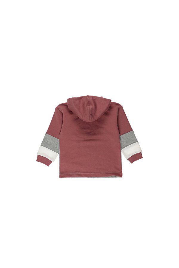 Erkek Çocuk  Yarım Fermuarlı Baskı Detaylı Sweatshirt