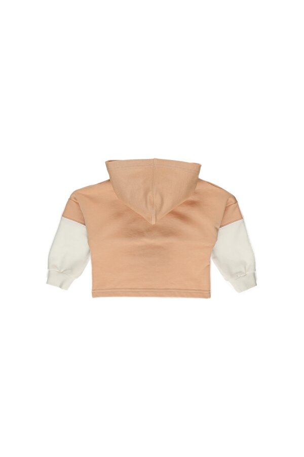 Kız Çocuk  Yarım Fermuarlı Kapüşonlu Sweatshirt