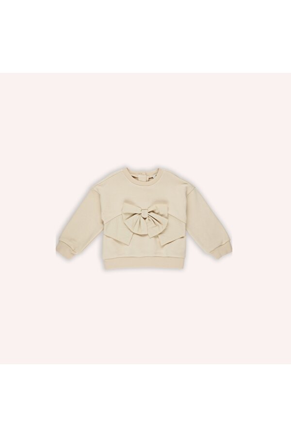 Kız Çocuk Fiyonk Detaylı Sweatshirt