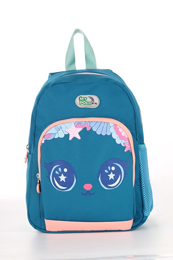 My Polo 2030 Kız Çocuk Ana Okul Çantası Unicorn Ve Damla Desenli MAVİ