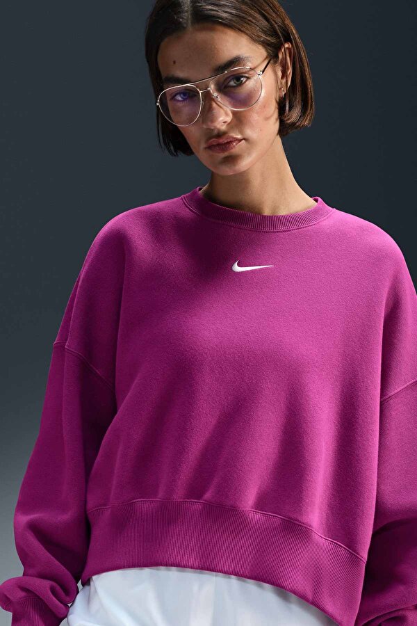 W NK MILER TOP SS Mor Kadın Uzun Kol T-Shirt
