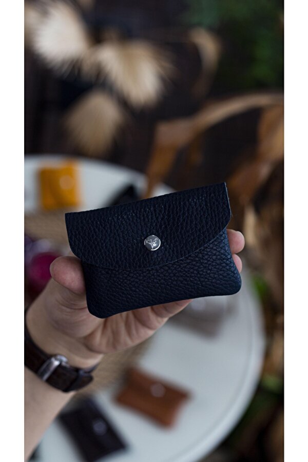 Murcia Hakiki Deri İnce Tasarım Bozuk Paralık ve Kartlık Lacivert