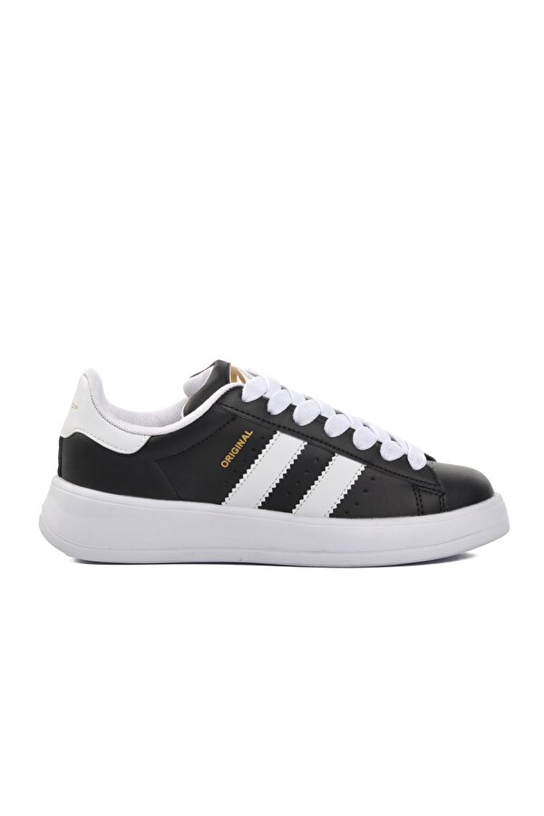 B-573 Siyah-Beyaz Bağcıklı Unisex Sneaker
