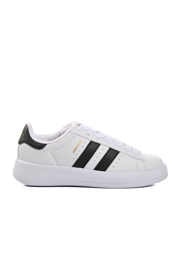 B-573 Beyaz-Siyah Unisex Bağcıklı Sneaker