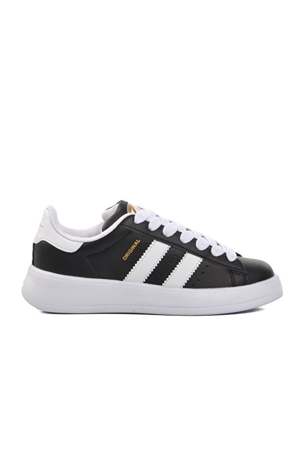 B-573 Siyah-Beyaz Unisex Bağcıklı Sneaker