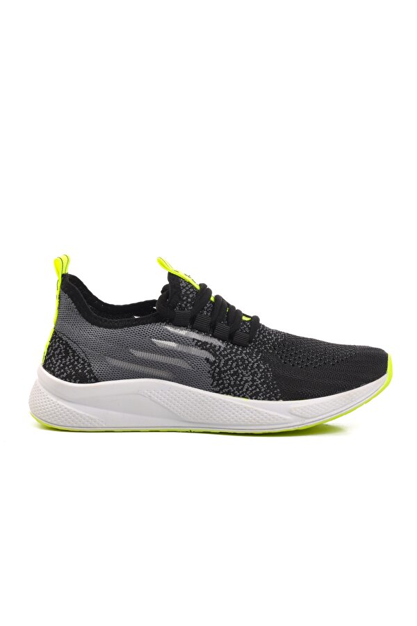 Ravello Siyah-Beyaz-Fosfor Sarı Fileli Unisex Spor Ayakkabı