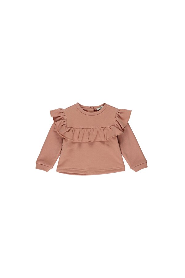 Kız Çocuk  Fırfır Detaylı Sweatshirt