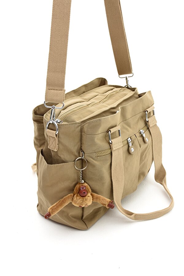 Sn 3026  suya dayanıklı çok bölmeli krinkıl çanta kol çantası omuz VİZON