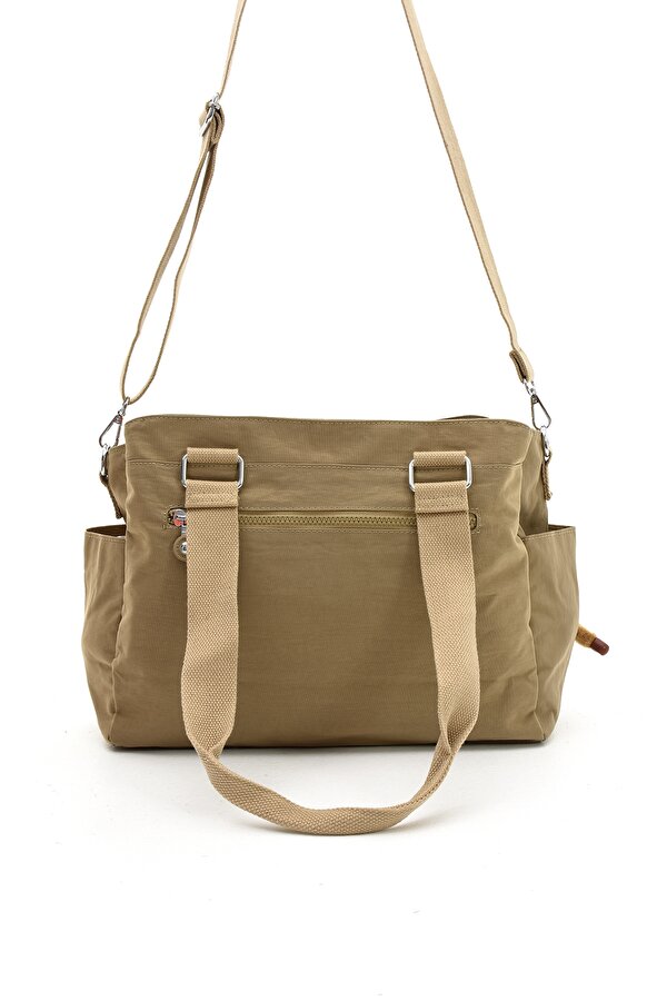 Sn 3026  suya dayanıklı çok bölmeli krinkıl çanta kol çantası omuz VİZON