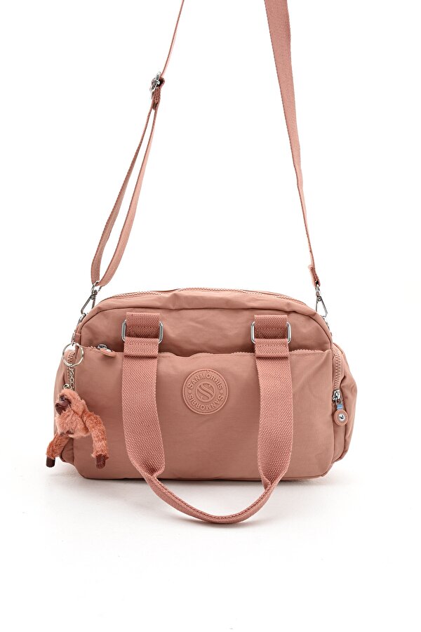 Sn 3030 suya dayanıklı çok bölmeli krinkıl çanta kol çantası omuz PEMBE