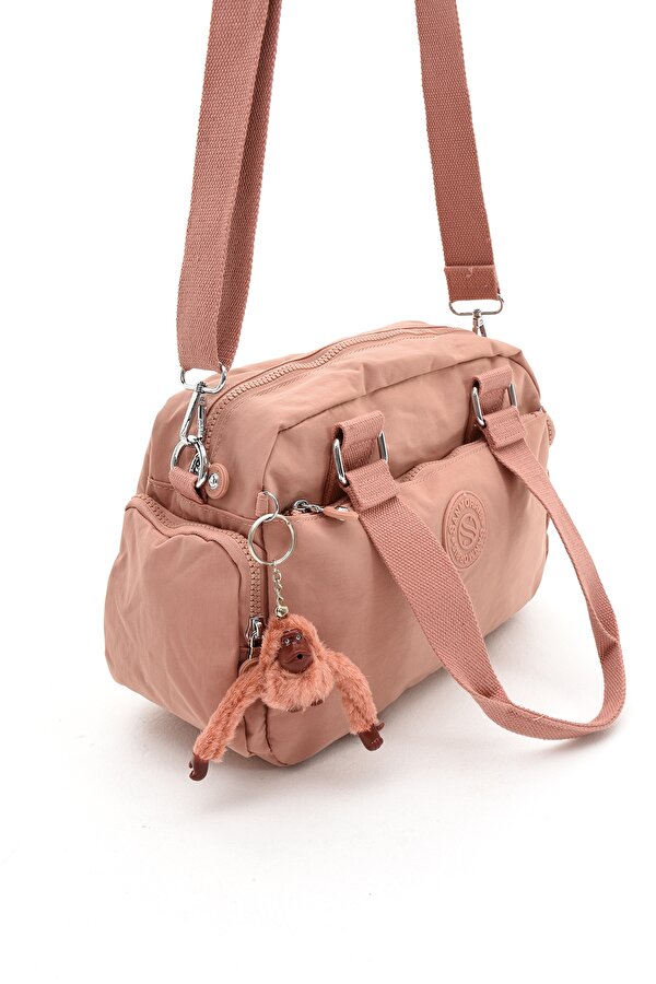 Sn 3030 suya dayanıklı çok bölmeli krinkıl çanta kol çantası omuz PEMBE