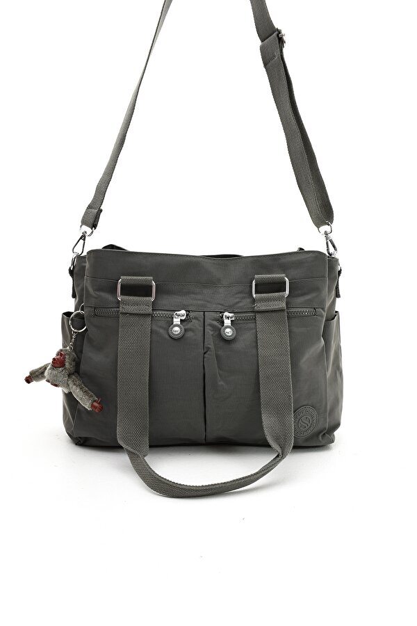 Sn 3026  suya dayanıklı çok bölmeli krinkıl çanta kol çantası omuz GRİ