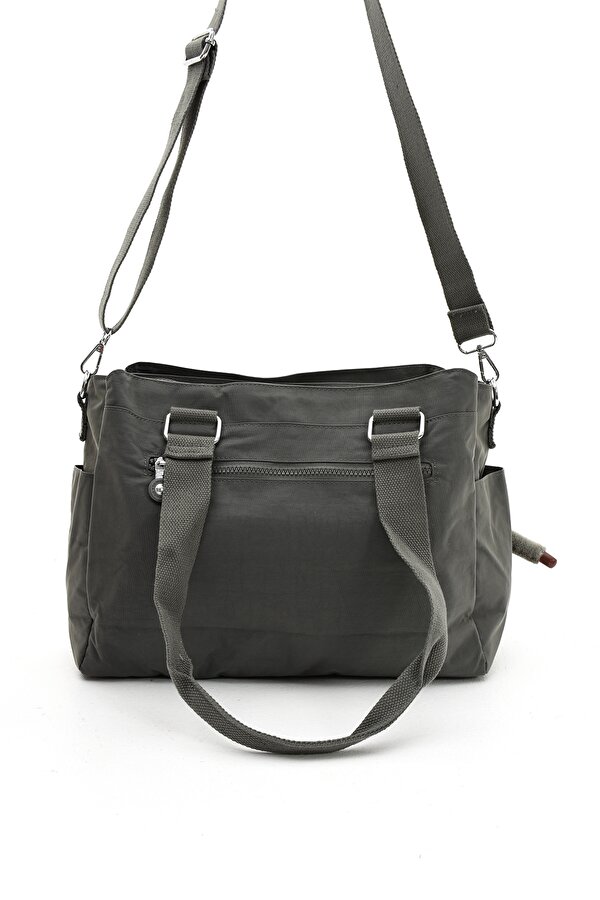 Sn 3026  suya dayanıklı çok bölmeli krinkıl çanta kol çantası omuz GRİ