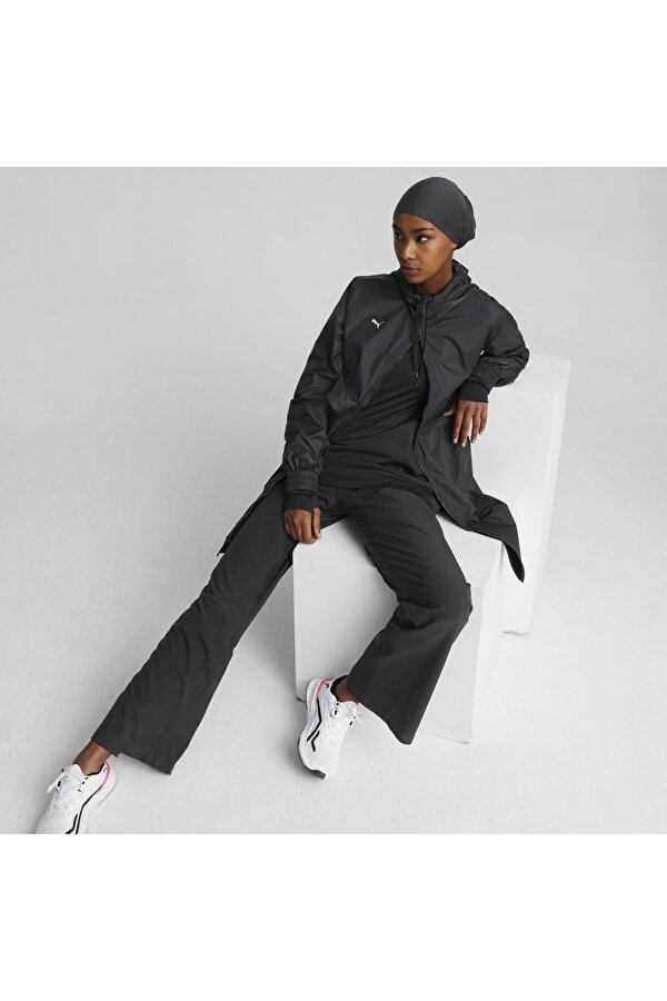 521791-01 Modest Activewear Rain Jkt Uzun Kadın Mont Yağmurluk Kadın Kaban