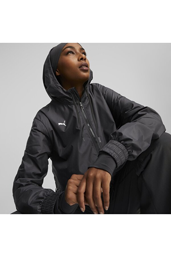 521791-01 Modest Activewear Rain Jkt Uzun Kadın Mont Yağmurluk Kadın Kaban