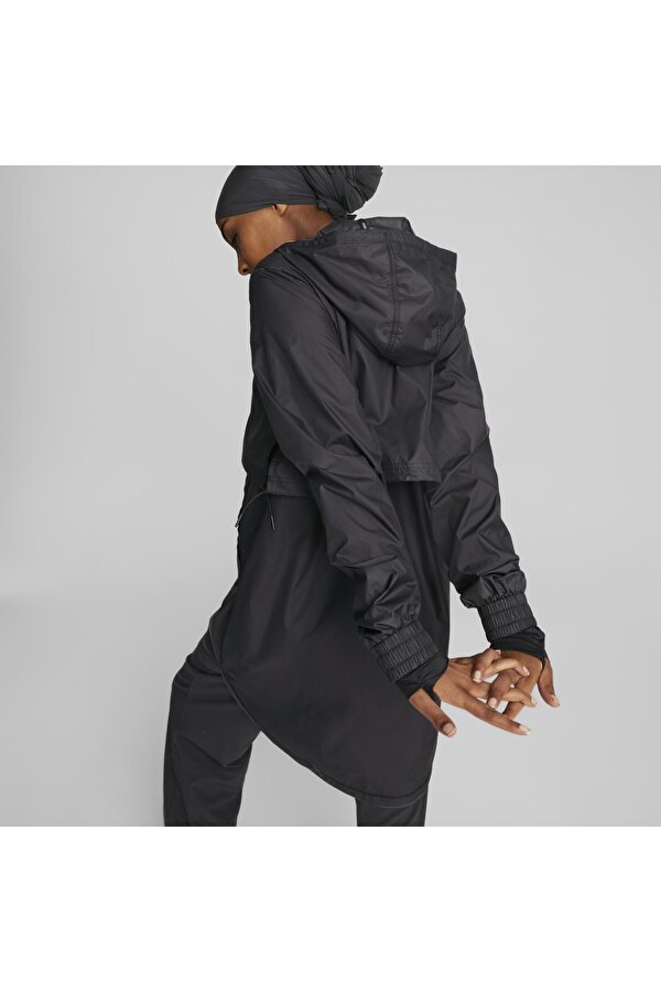 521791-01 Modest Activewear Rain Jkt Uzun Kadın Mont Yağmurluk Kadın Kaban