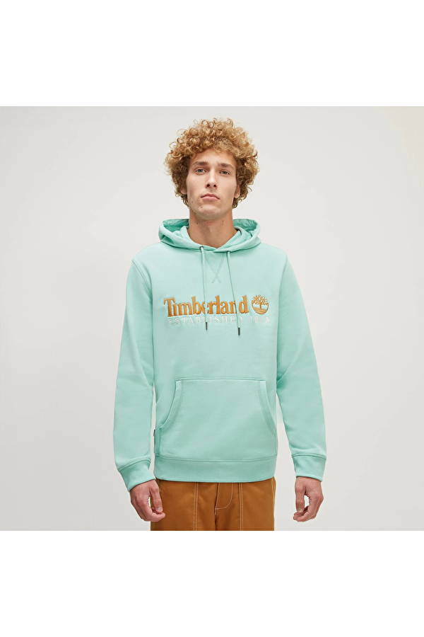 LS 50th Anniversary Est. 1973 Erkek Turkuaz Kapüşonlu Sweatshirt