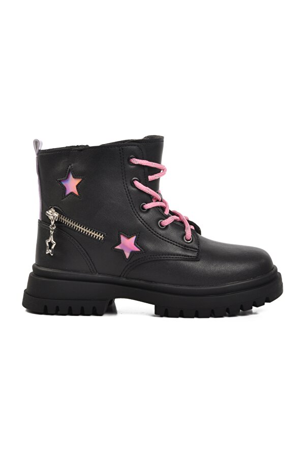 1525-F Siyah-Pembe Kız Çocuk Bot
