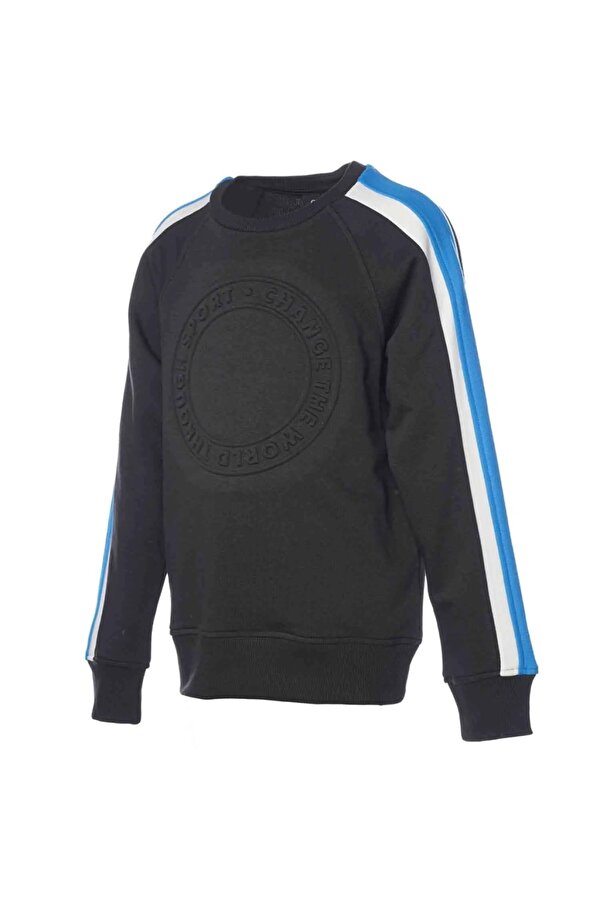 Jarl Çocuk Siyah Dik Yaka Sweatshirt