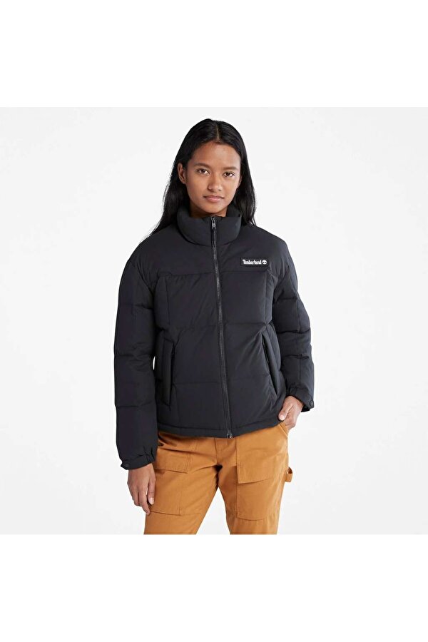 Oversize Puffer Kadın Siyah Mont