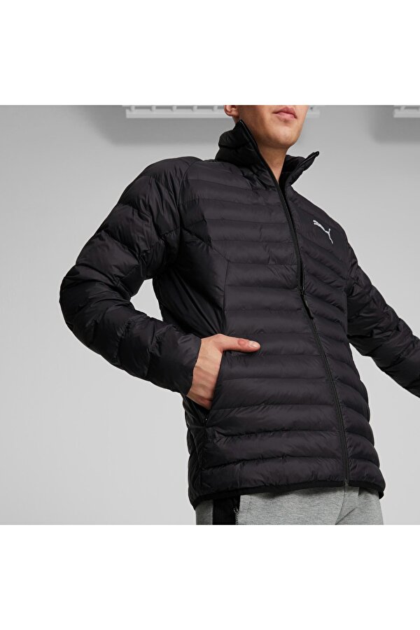 PackLite Primaloft Erkek Siyah Dik Yaka Mont