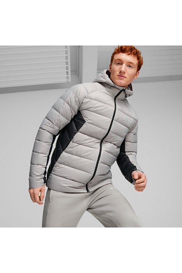 PackLite Hooded Down Erkek Gri Kapüşonlu Mont