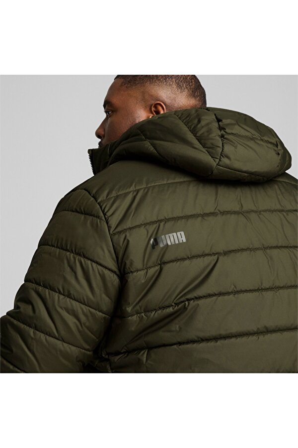 Essential Padded Erkek Haki Kapüşonlu Mont