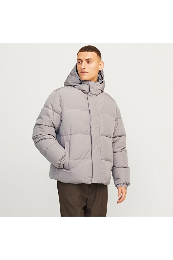 Jack&Jones Bradley Puffer Hood Erkek Bej Yuvarlak Yaka Mont