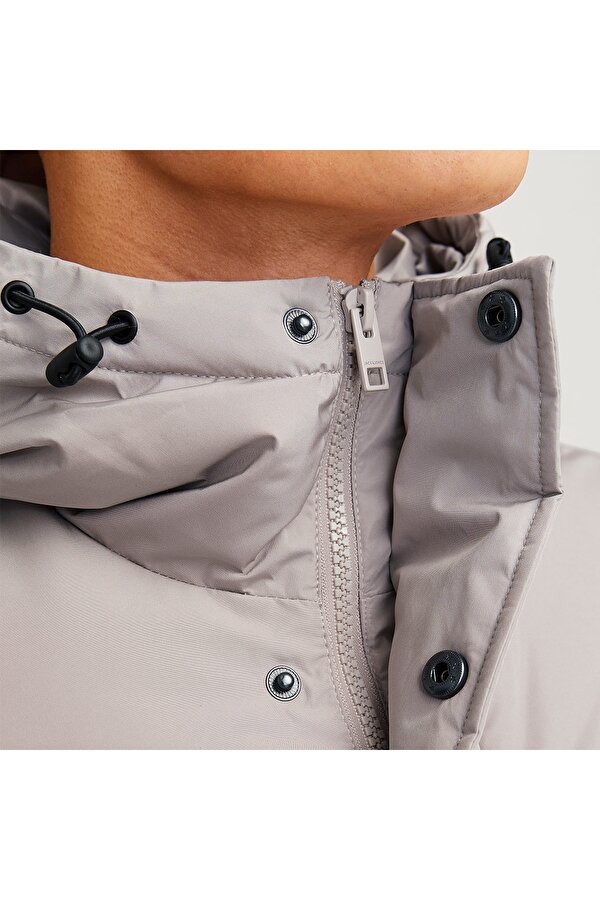 Jack&Jones Bradley Puffer Hood Erkek Bej Yuvarlak Yaka Mont