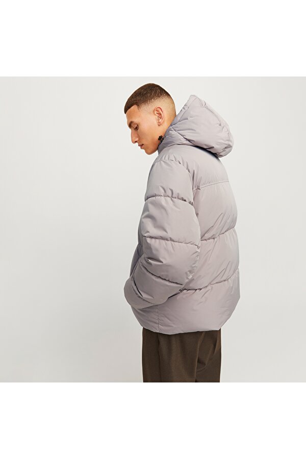 Jack&Jones Bradley Puffer Hood Erkek Bej Yuvarlak Yaka Mont