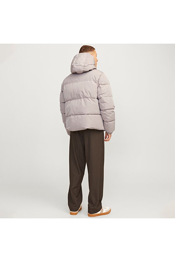 Jack&Jones Bradley Puffer Hood Erkek Bej Yuvarlak Yaka Mont