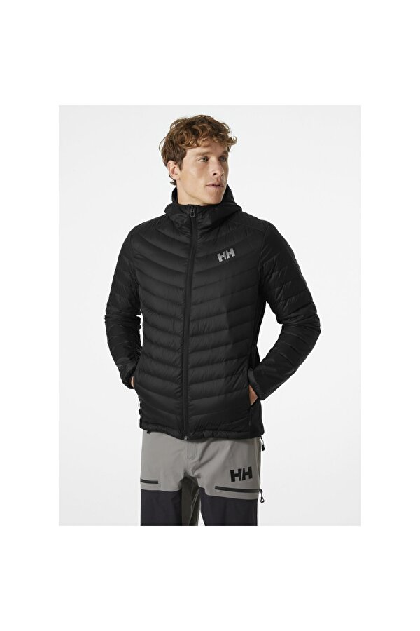 Verglas Hooded Down Hybrid Insulator Erkek Siyah Kapüşonlu Mont