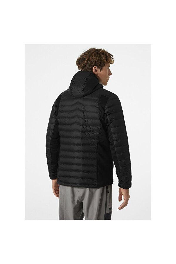 Verglas Hooded Down Hybrid Insulator Erkek Siyah Kapüşonlu Mont