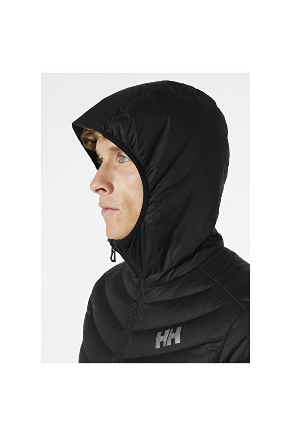 Verglas Hooded Down Hybrid Insulator Erkek Siyah Kapüşonlu Mont