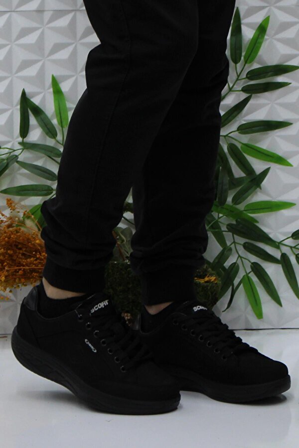 M0781 Siyah Rahat Orijinal Ürün Yürüyüş Ayakkabısı Hakiki Deri Erkek Ayakkabı