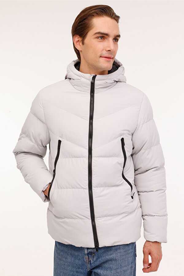 ML BLOCK COAT 4PR Gri Erkek Kısa Kaban