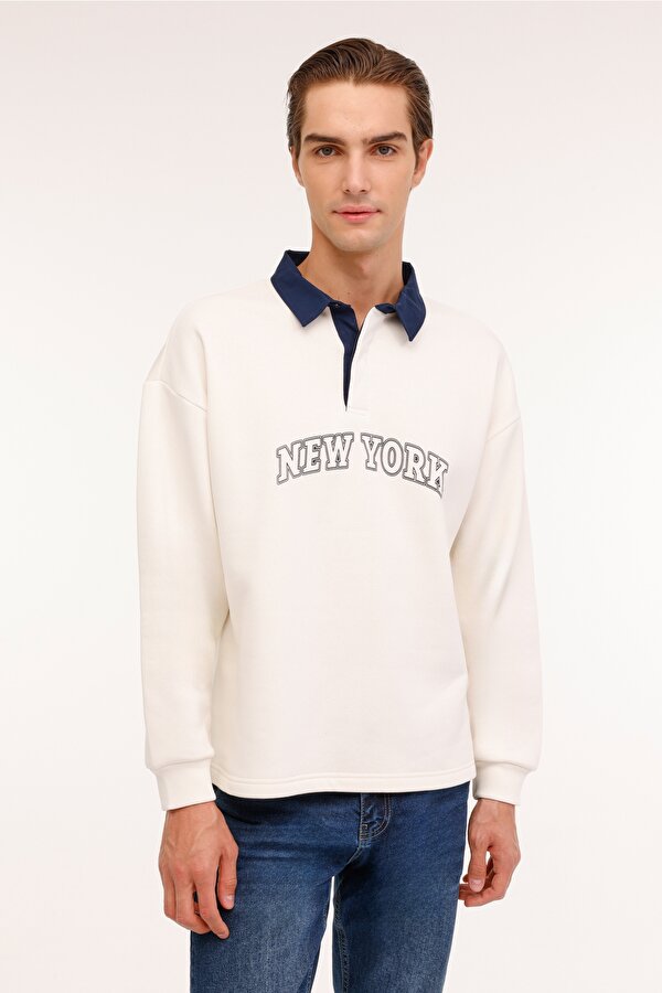 ML MIKE 16CTY06 4PR Ekru Erkek Sweatshirt