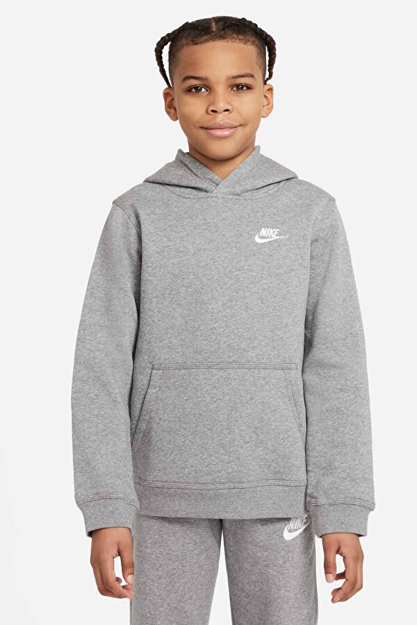B NSW HOODIE PO CLUB GRI Erkek Çocuk Sweatshirt