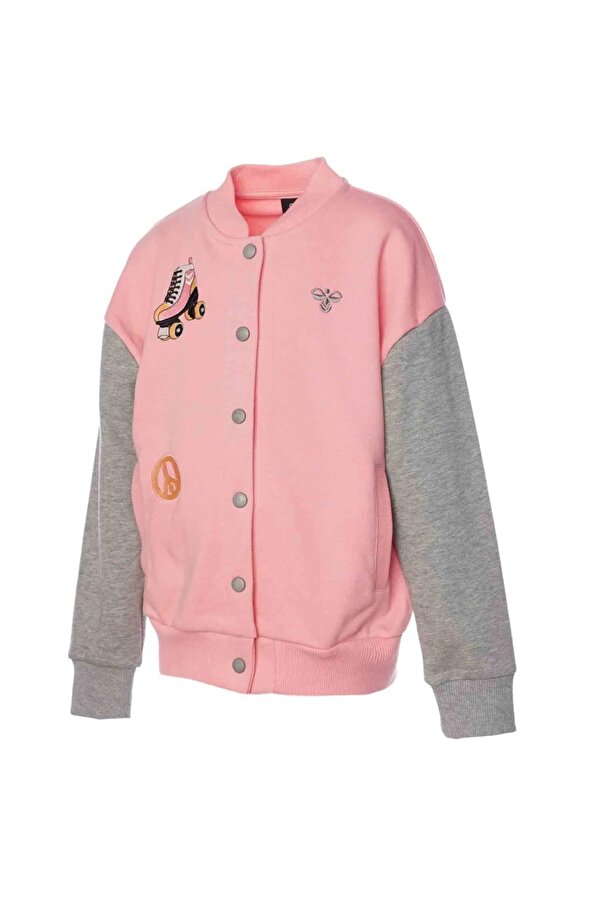 Dagnes Bomber Çocuk Pembe Yuvarlak Yaka Ceket