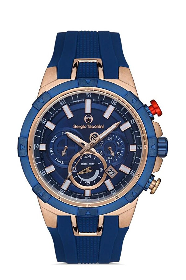 ST.1.10331.1 Dual Time Fonksiyonlar Aktif Silikon Kordon Lacivert Erkek Kol Saati