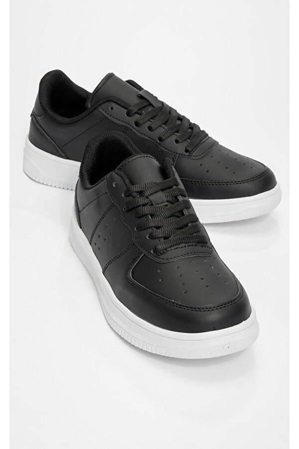 Bağcıklı Erkek Spor Ayakkabı SİYAH BEYAZ