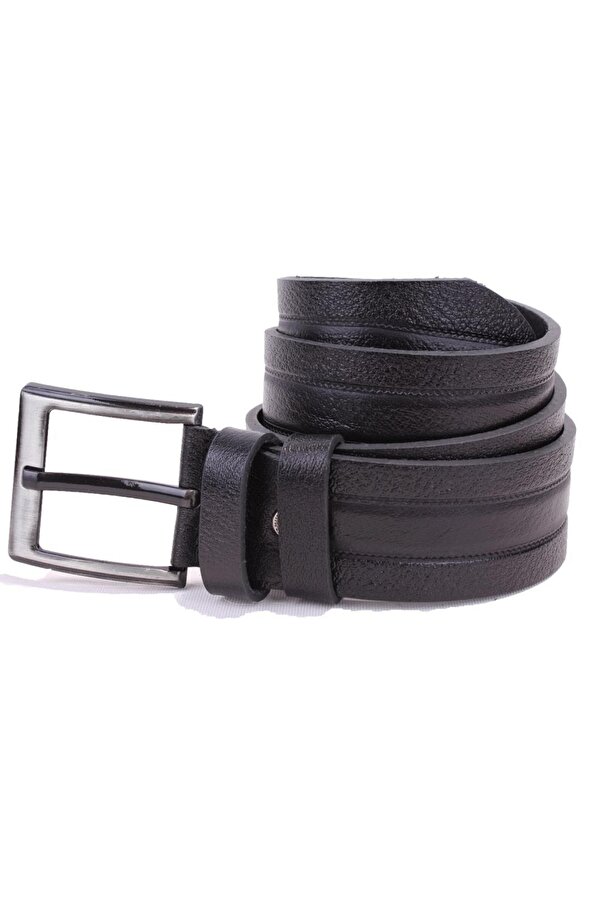 DMK26-461DG Siyah 4.5 cm Hakiki Deri Erkek Kemer